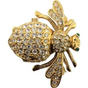 Joan Rivers Swarovski crystal watch brooch